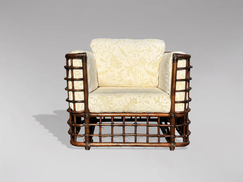 1970s bamboo cube lounge armchair by henry olko – A rare vintage treasure
