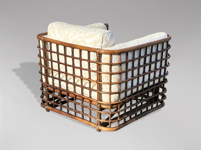 1970s bamboo cube lounge armchair by henry olko – A rare vintage treasure