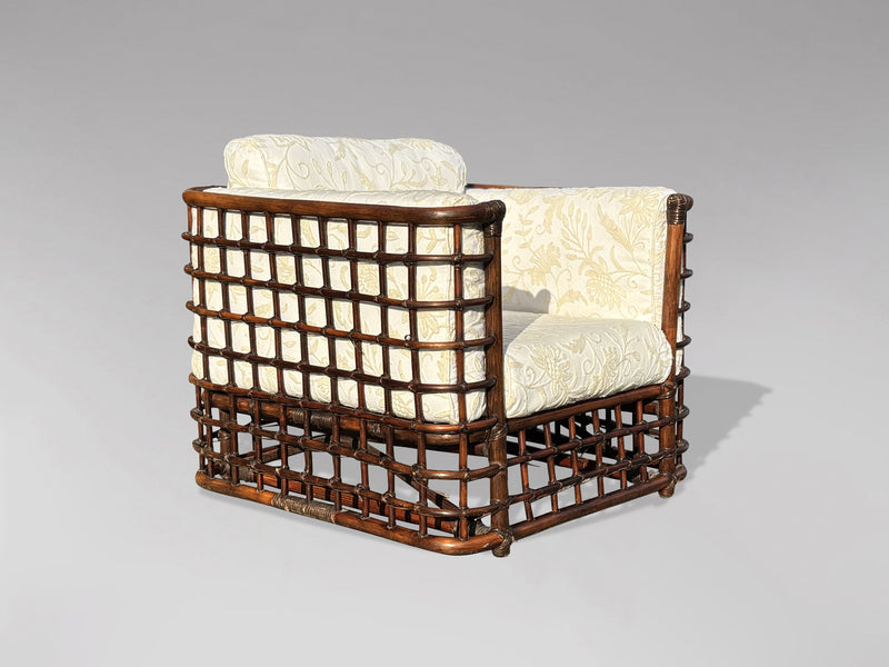 1970s bamboo cube lounge armchair by henry olko – A rare vintage treasure