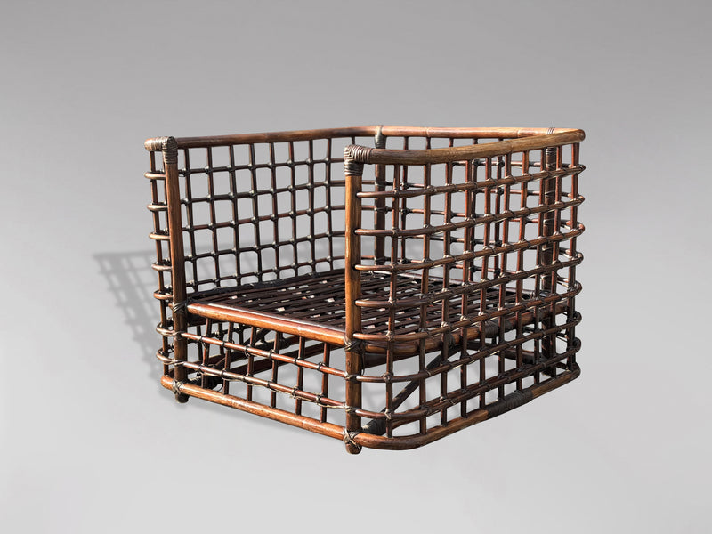 1970s bamboo cube lounge armchair by henry olko – A rare vintage treasure