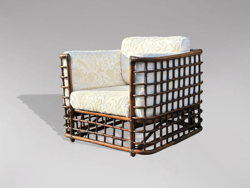 1970s bamboo cube lounge armchair by henry olko – A rare vintage treasure