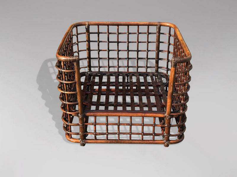1970s bamboo cube lounge armchair by henry olko – A rare vintage treasure