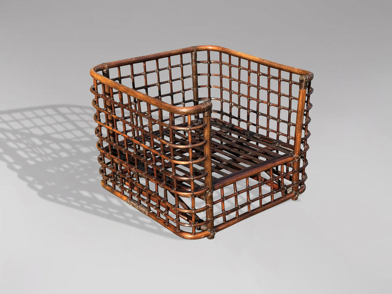 1970s bamboo cube lounge armchair by henry olko – A rare vintage treasure