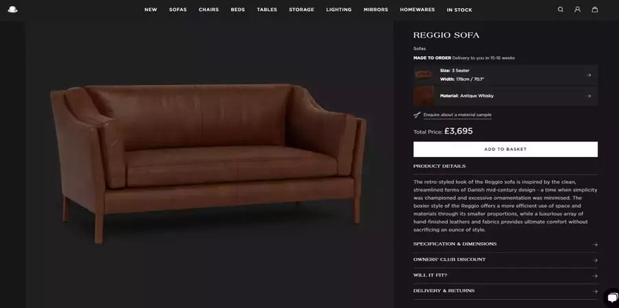 Lovely vintage halo reggio timothy oulton brown leather sofa – A rare vintage treasure