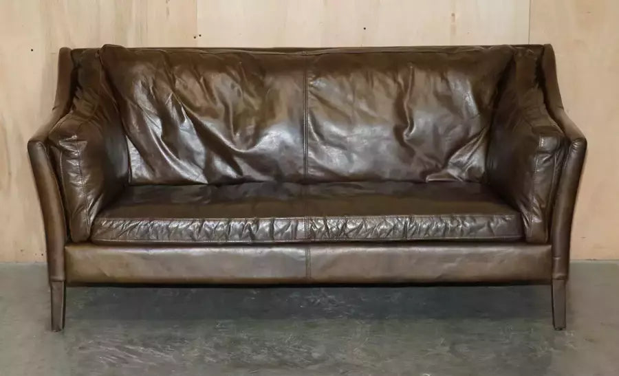 Lovely vintage halo reggio timothy oulton brown leather sofa – A rare vintage treasure