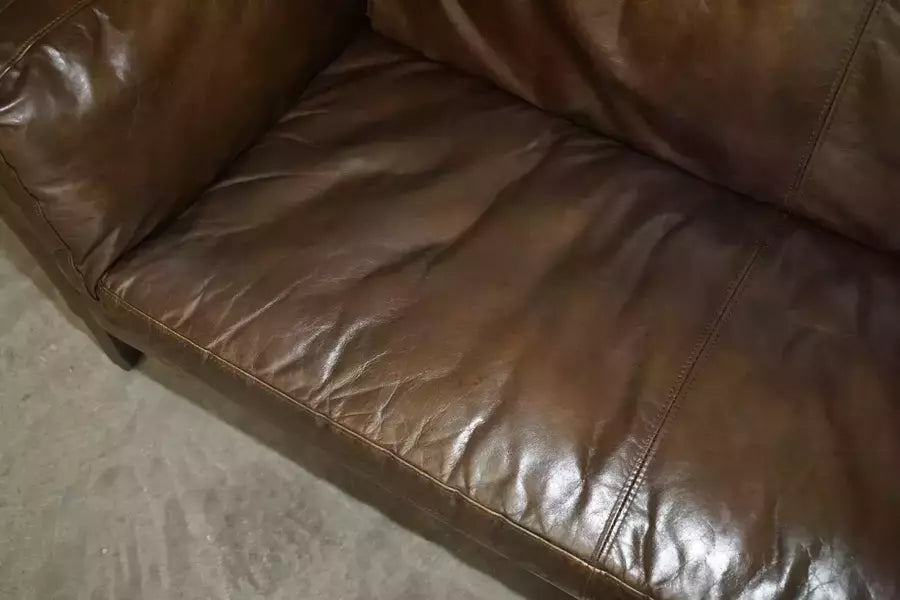 Lovely vintage halo reggio timothy oulton brown leather sofa – A rare vintage treasure
