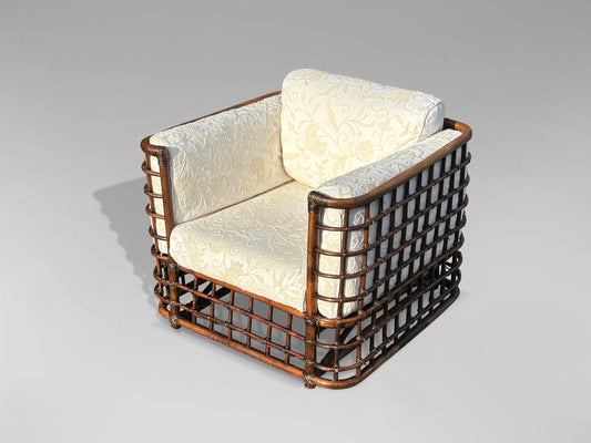 1970s bamboo cube lounge armchair by henry olko – A rare vintage treasure